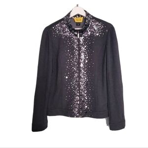 St. John Spa Embellished Slate Jersey Jacket